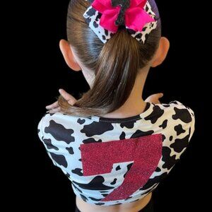 Girls Cow Print 7th Birthday Crop Top Birthday Girl Shirt